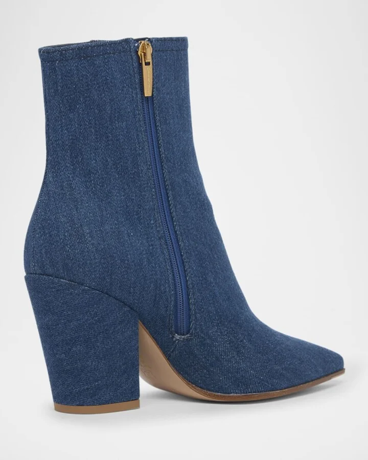 Keinna Denim Zip Ankle Boots - Image 3