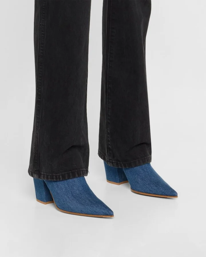 Keinna Denim Zip Ankle Boots - Image 5