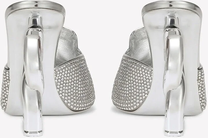 Keira 105 Crystal-Embellished Mules in Satin - Image 2