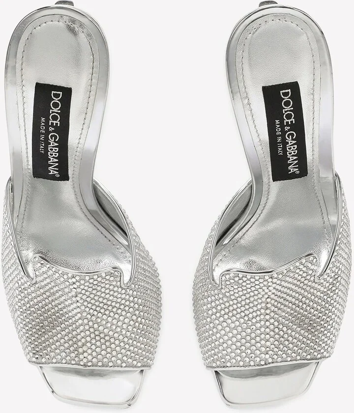Keira 105 Crystal-Embellished Mules in Satin - Image 3