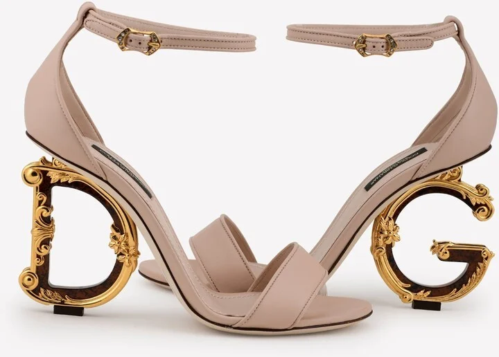Keira 105 DG Baroque Heel Sandals in Nappa Leather - Image 2