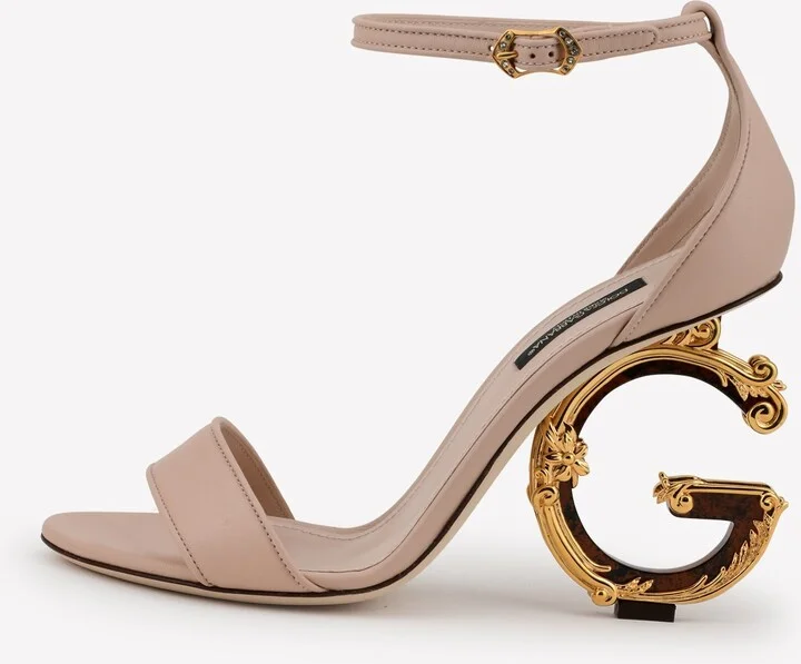 Keira 105 DG Baroque Heel Sandals in Nappa Leather - Image 3