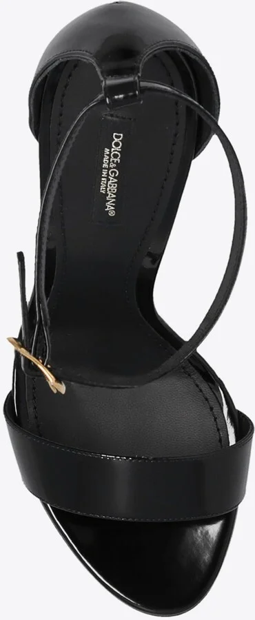 Keira 105 Polished Leather Sandals with DG Baroque Heel - Image 2