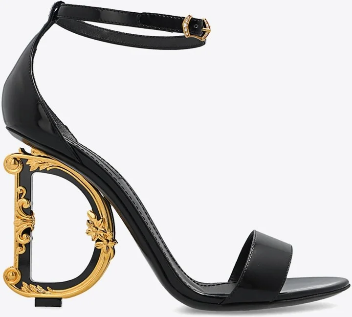 Keira 105 Polished Leather Sandals with DG Baroque Heel