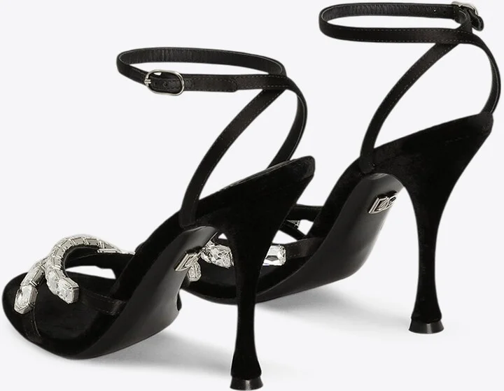 Keira 105 Satin Sandals with Gemstone Embellishments - Image 2