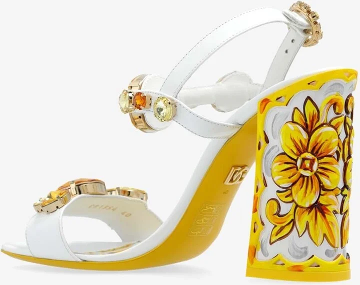 Keira 105 Stone-Embellished Leather Sandals - Image 2
