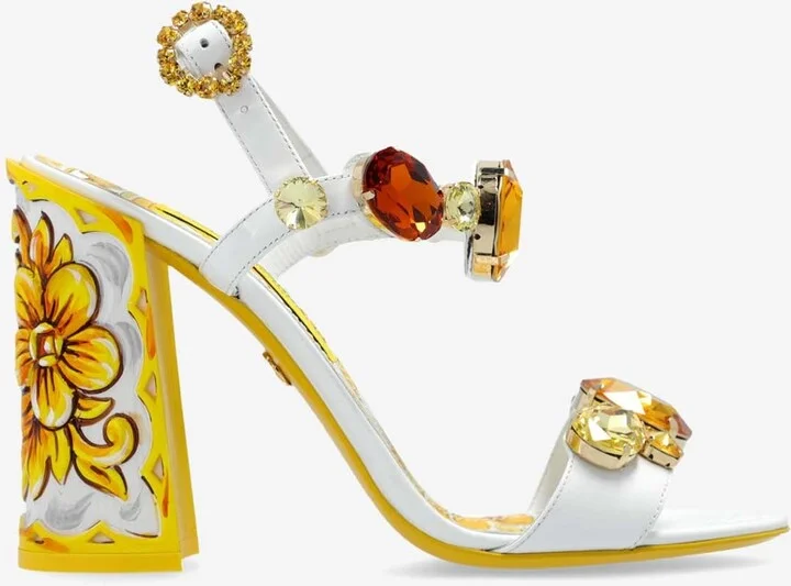 Keira 105 Stone-Embellished Leather Sandals