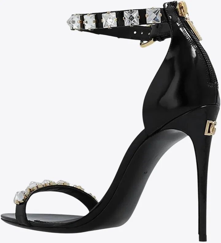 Keira 120 Crystal Embellished Leather Sandals - Image 2