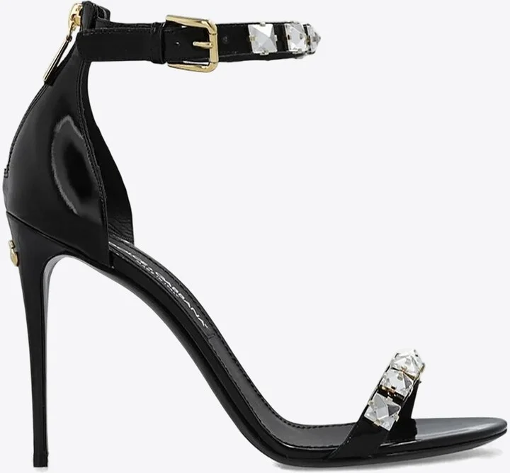Keira 120 Crystal Embellished Leather Sandals
