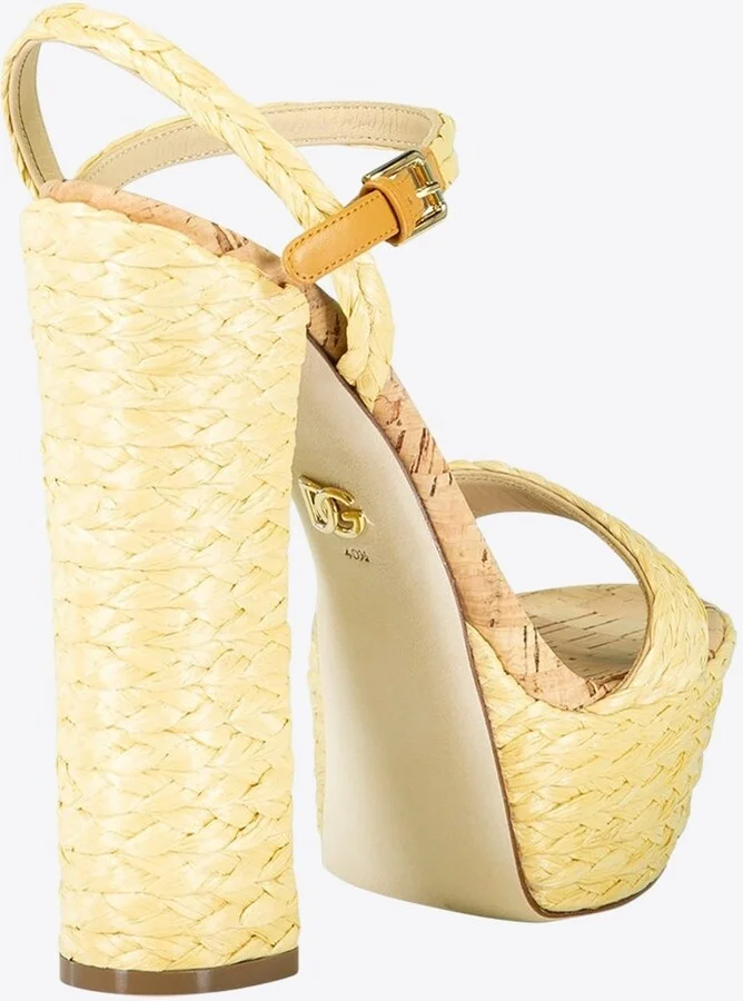 Keira 120 Raffia Platform Sandals - Image 2