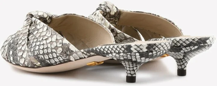 Keira 40 Python Print Leather Mules - Image 2