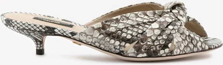 Keira 40 Python Print Leather Mules