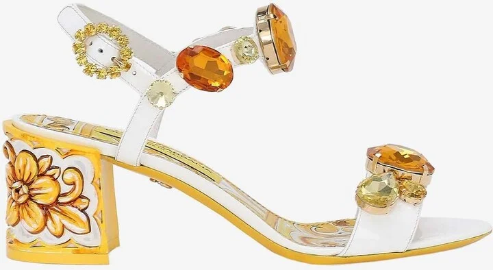 Keira 60 Stone Embellished Sandals in Patent Leather