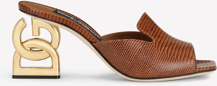 Keira 75 DG Mules in Animal Print Calf Leather