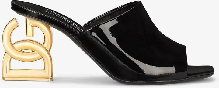 Keira 75 DG Pop Heel Patent Leather Mules