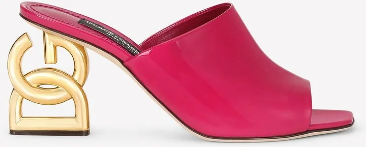 Keira 75 DG Pop Heel Patent Leather Mules