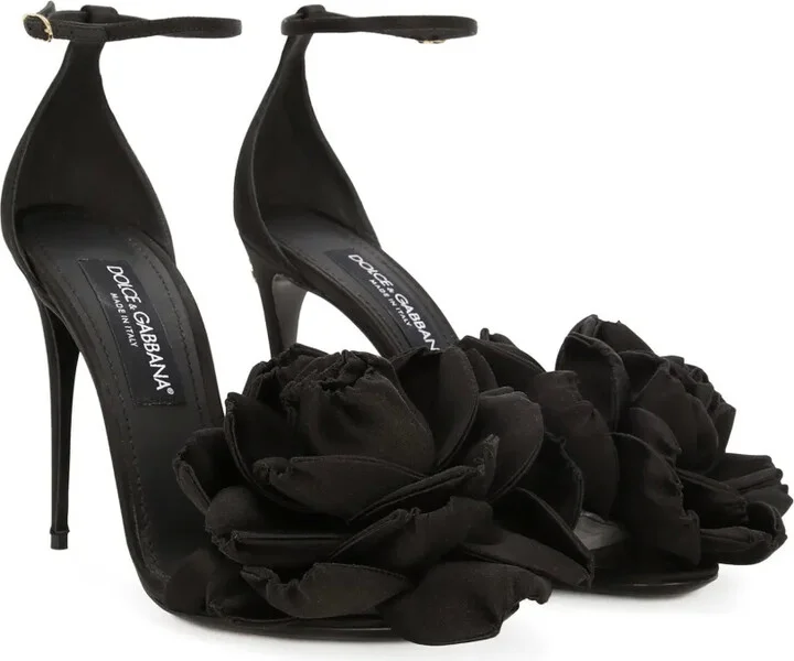 Keira floral-appliqué satin sandals - Image 2