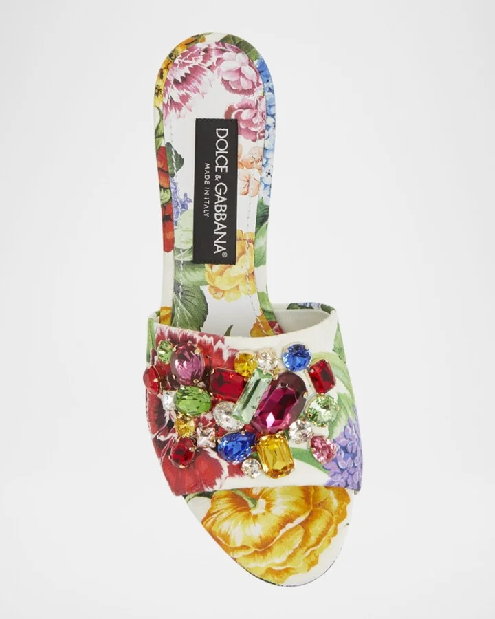 Keira Floral Jeweled Mule Sandals - Image 2