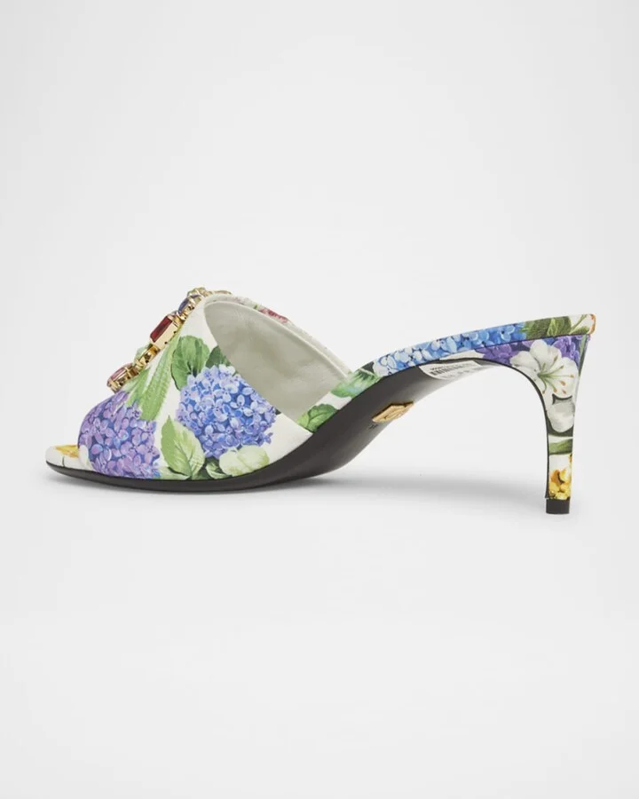 Keira Floral Jeweled Mule Sandals - Image 5
