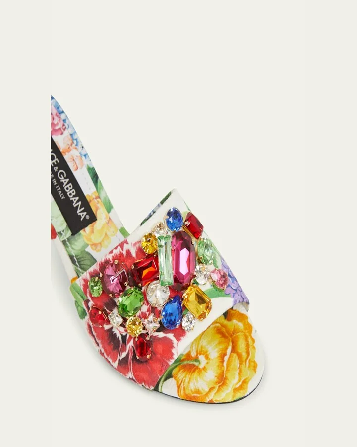 Keira Floral Jeweled Mule Sandals - Image 4