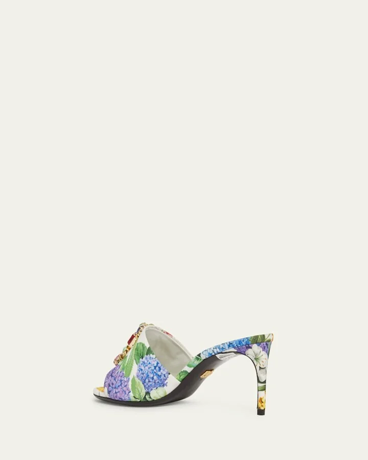 Keira Floral Jeweled Mule Sandals - Image 7