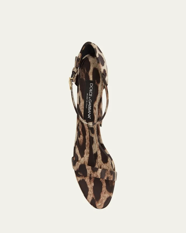 Keira Leopard Satin T-Strap Platform Sandals - Image 6