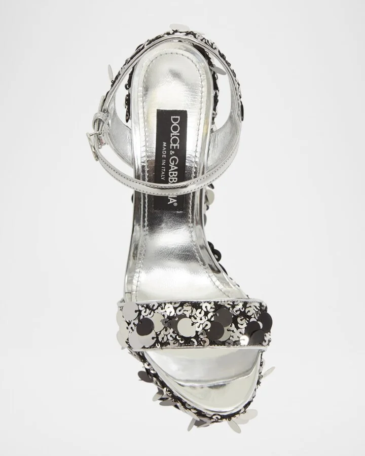 Keira Metallic Sequin Platform Sandals - Image 7