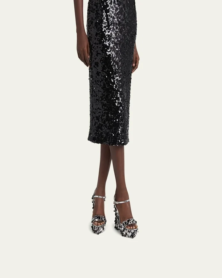 Keira Metallic Sequin Platform Sandals - Image 10