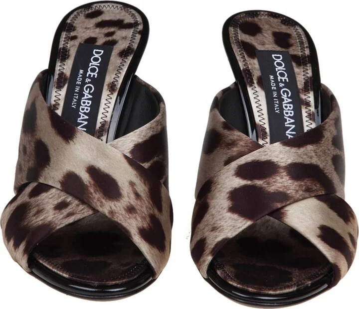 Keira Sandals In Satin With Spotted Print - Image 3