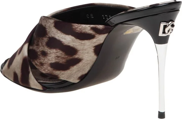 Keira Sandals In Satin With Spotted Print - Image 4