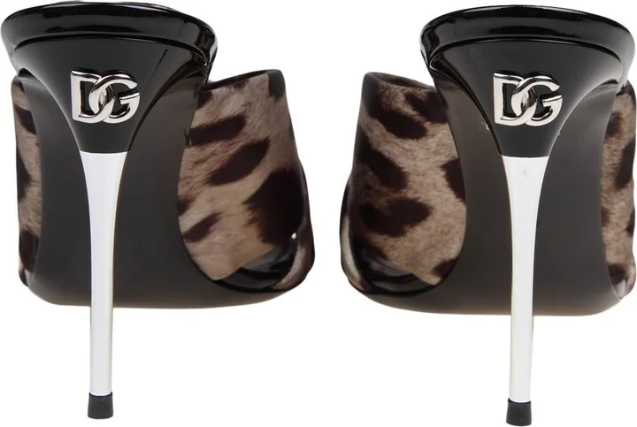 Keira Sandals In Satin With Spotted Print - Image 5