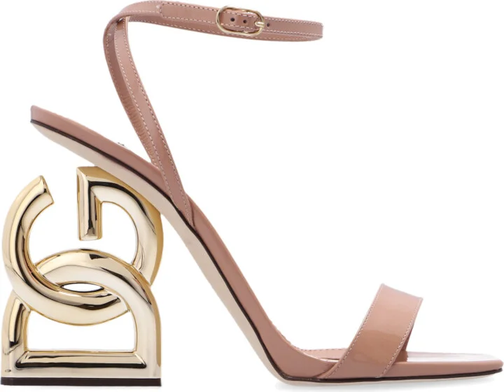 ‘Keira‘ Sandals With Decorative Heel, , - Beige