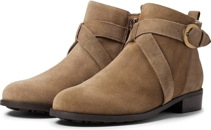 Kellen Boots Women's US 7 Taupe Suede Ankle Zip Bootie KHD456