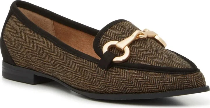 Tan/Black Herringbone Print