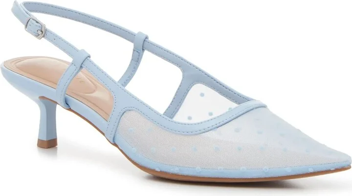 Light Blue Polka Dot Mesh Fabric