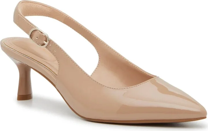 Beige Patent Synthetic