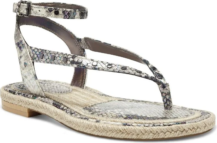 Kelmia Womens Leather Ankle Strap Strappy Sandals