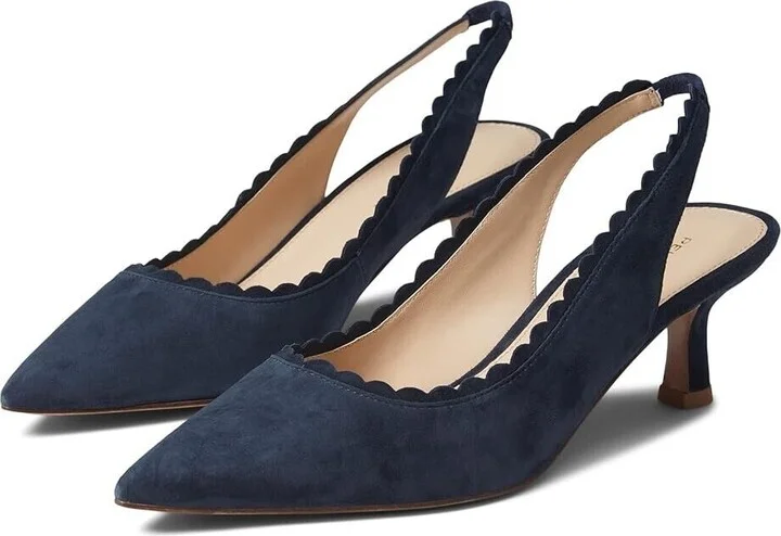 Kelsa Slingback Pump Women's 5.5 Midnight Suede Slip On Shoes KHD994