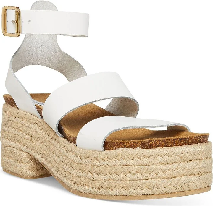 Kelton Womens Leather Ankle Strap Platform Sandals