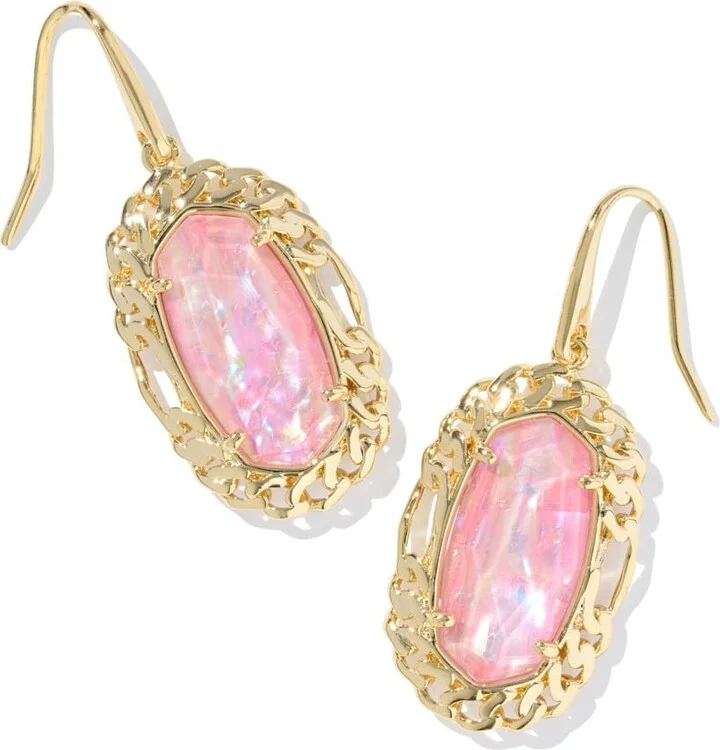 Kendra Scott Dani Figaro Frame Drop Earrings in Pink Iridescent Mother Of Pearl
