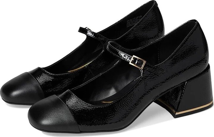 Kenneth Cole New York Alec Mary Jane High Women's Heels Black/Black Patent : 10 M, Leather/Rubber