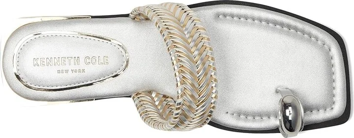 Kenneth Cole New York Andarna Women's Sandals Silver Gold : 11 M, Leather - Image 2