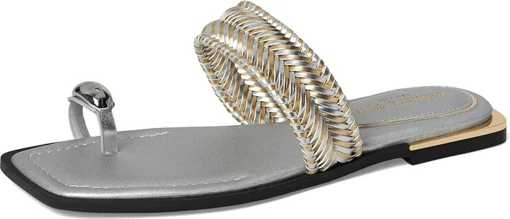 Kenneth Cole New York Andarna Women's Sandals Silver Gold : 11 M, Leather - Image 5