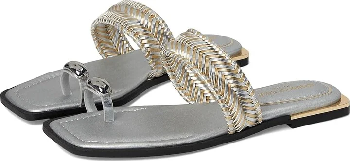 Kenneth Cole New York Andarna Women's Sandals Silver Gold : 11 M, Leather