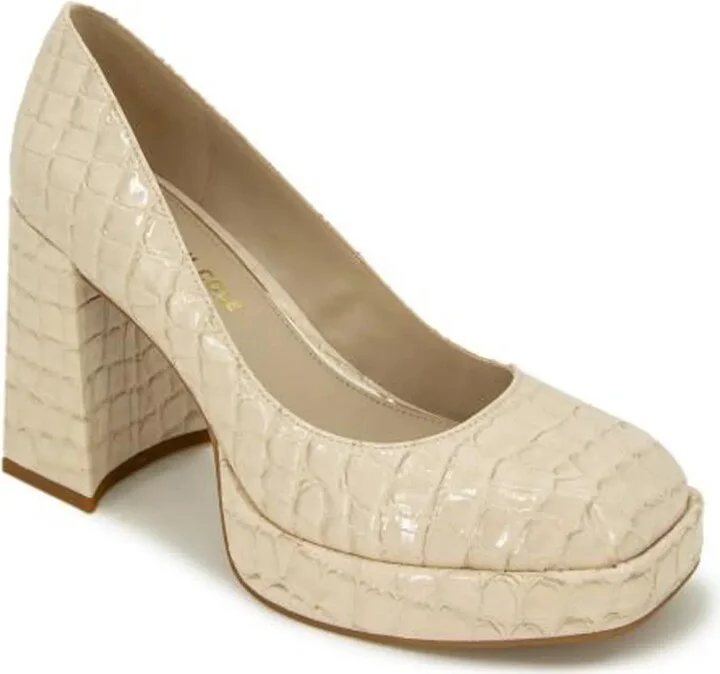 Ecru Croc Print Synthetic