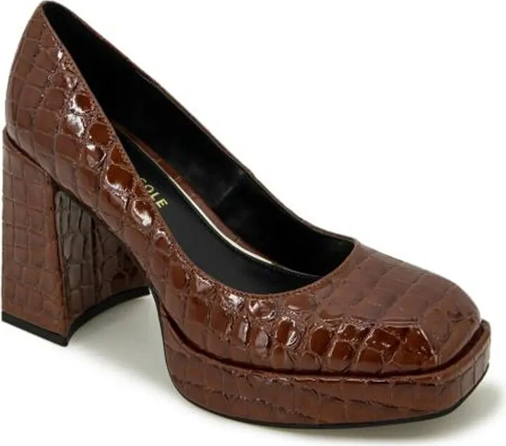 Brown Croc Print Patent