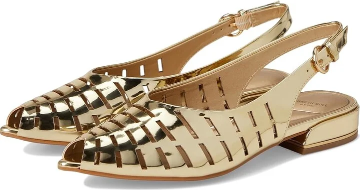 Kenneth Cole New York Calabra Women's Flat Shoes Gold : 10 M, Leather