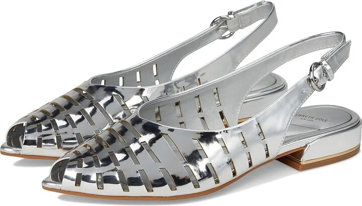 Kenneth Cole New York Calabra Women's Flat Shoes Silver : 7 M, Leather