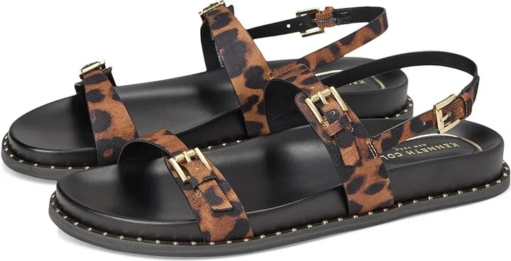 Kenneth Cole New York Drinity Women's Wedge Shoes Leopard Fabric : 9.5 M, Leather/Rubber