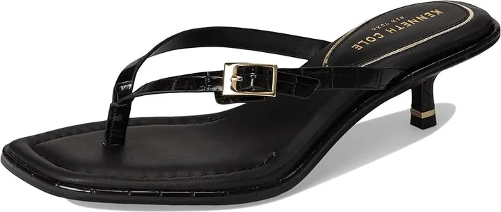 Kenneth Cole New York Gillie Women's Sandals Black Croco : 7 M, Leather/Rubber - Image 5